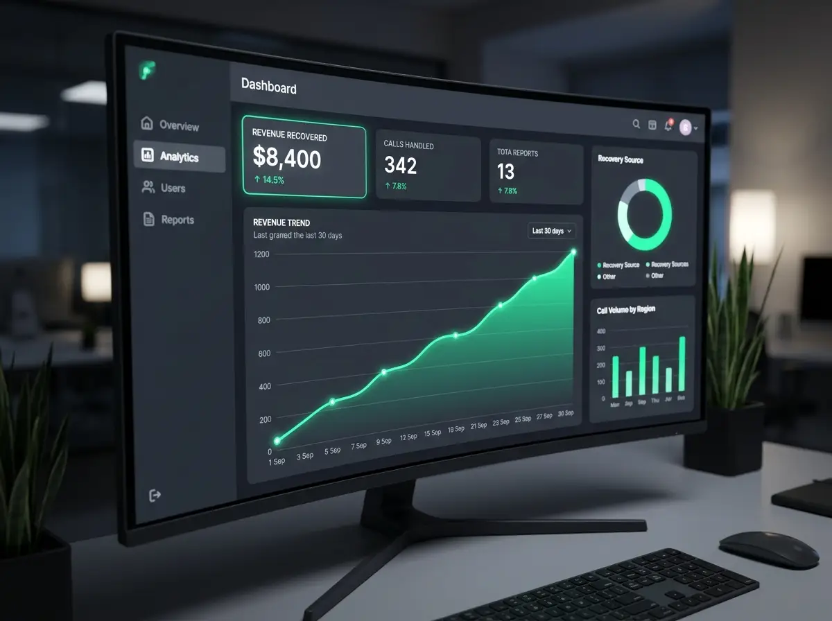 Revenue recovery analytics dashboard